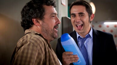 Posando con Berto en el rodaje de Con el culo al aire