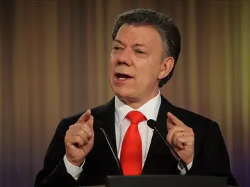 Juan Manuel Santos en una comparecencia pública. Juan Manuel Santos en una comparecencia pública.