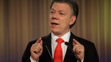 Juan Manuel Santos en una comparecencia pública.