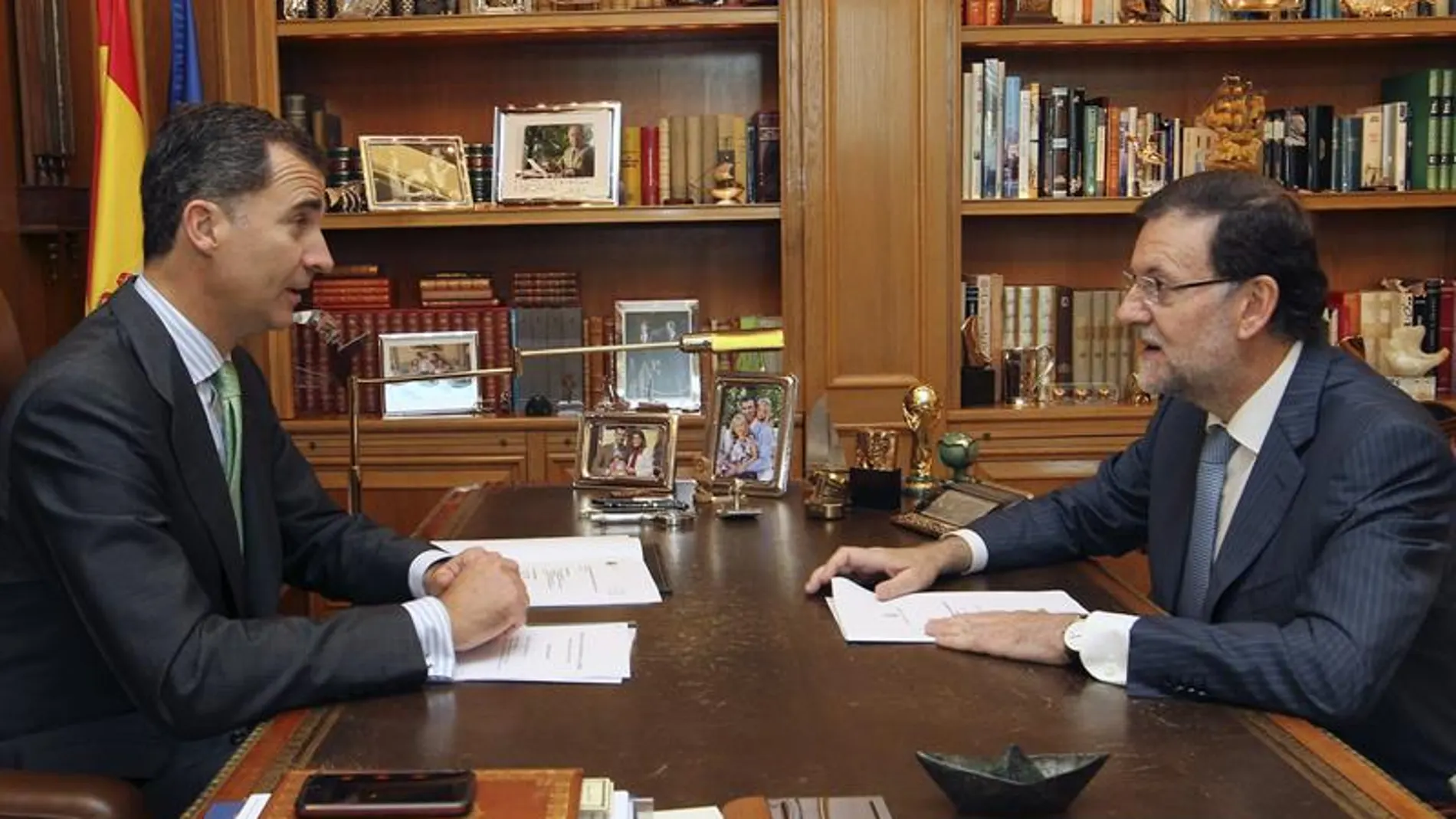 Rajoy y Felipe VI en la Zarzuela