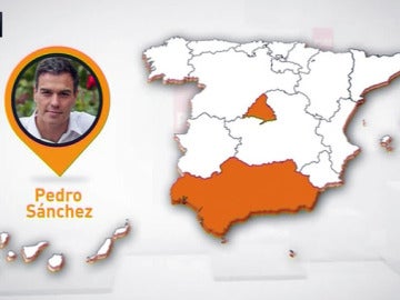 Mapa de los avales del PSOE