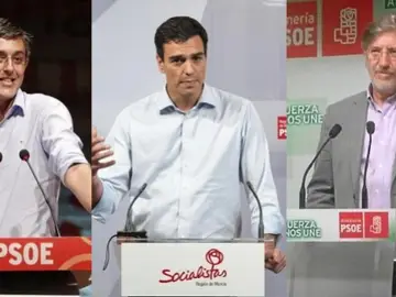 Los tres candidatos a liderar el PSOE Los tres candidatos a liderar el PSOE