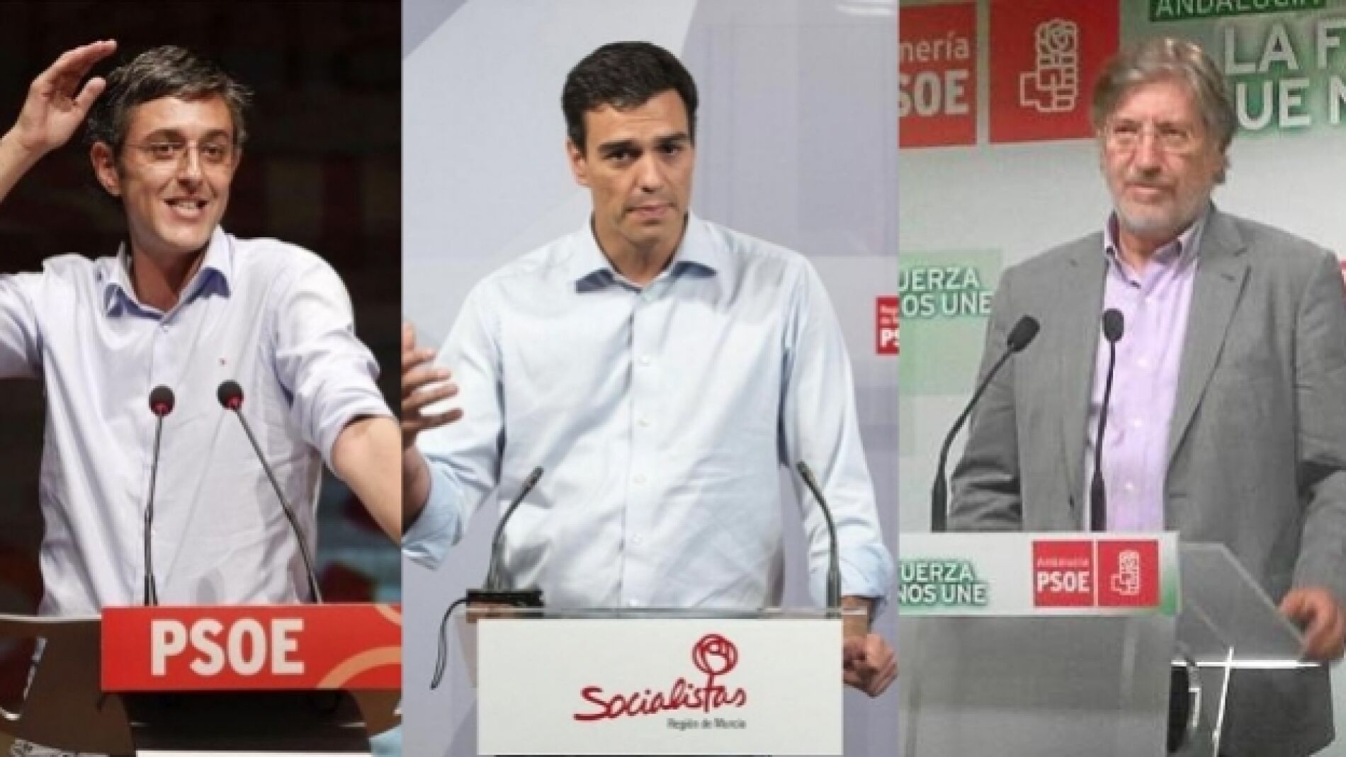 Los tres candidatos a liderar el PSOE