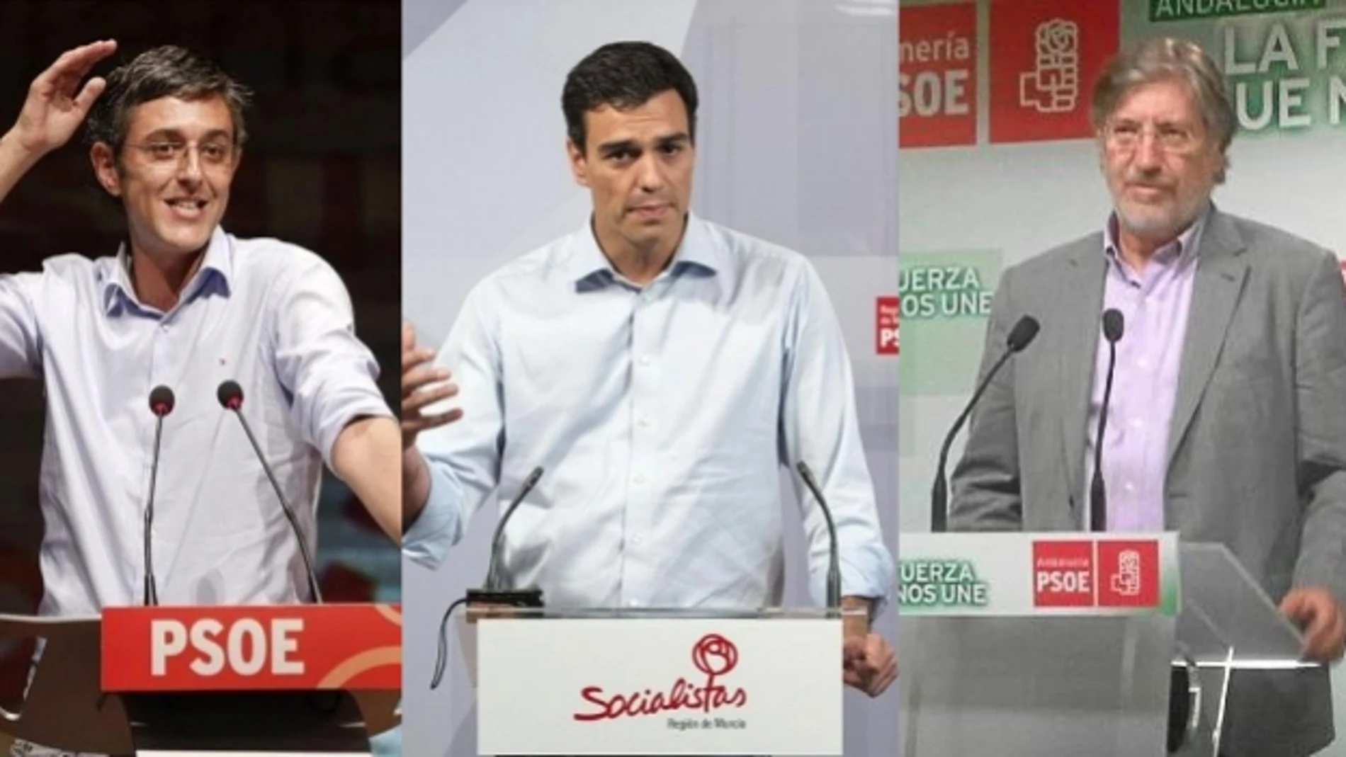Los tres candidatos a liderar el PSOE Los tres candidatos a liderar el PSOE
