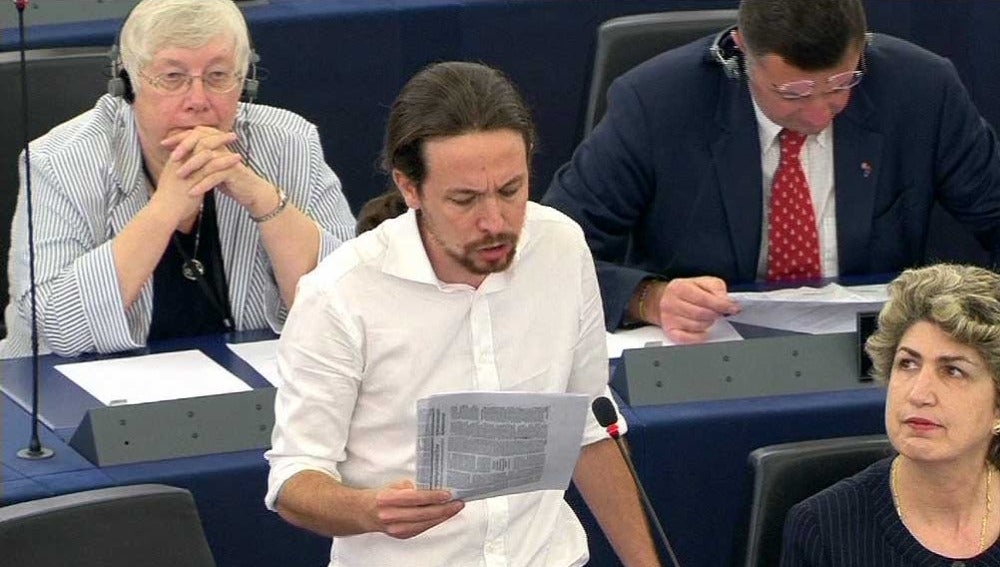 Pablo Iglesias en el Parlamento Europeo