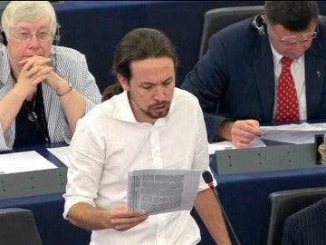 Pablo Iglesias en el Parlamento Europeo