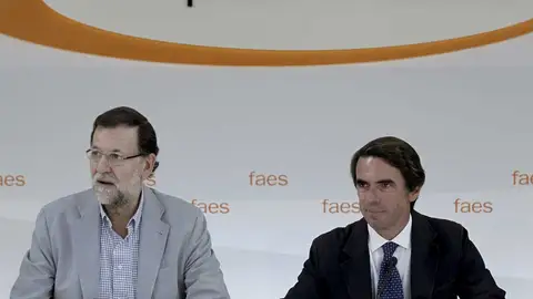 Mariano Rajoy y José María Aznar en el Campus FAES Mariano Rajoy y José María Aznar en el Campus FAES