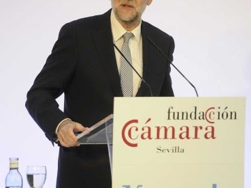 Mariano Rajoy en un acto en Sevilla