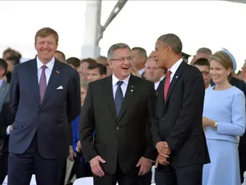 El presidente polaco Komorowski, con Obama y el rey Guillermo de Holanda El presidente polaco Komorowski, con Obama y el rey Guillermo de Holanda