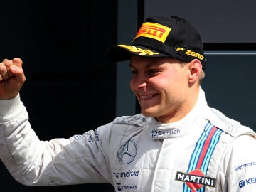 Bottas celebra su podio en Silverstone