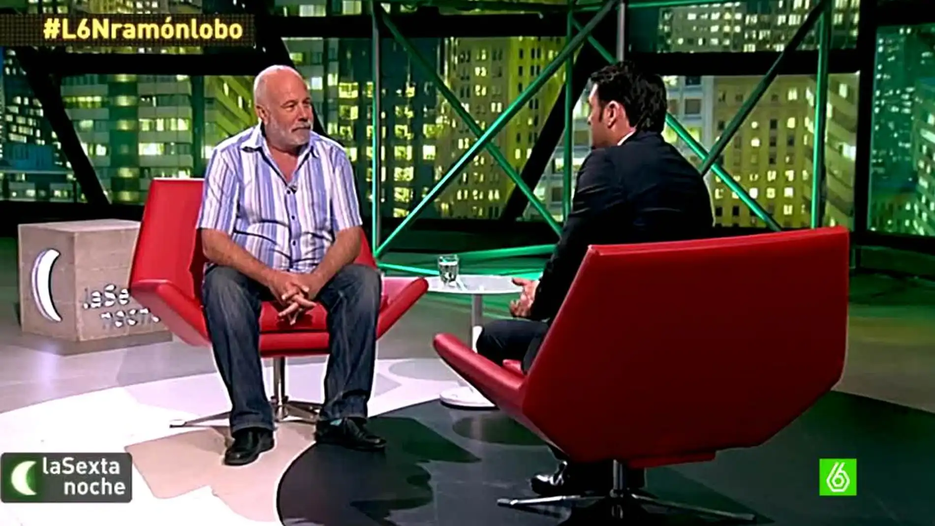 Ramón Lobo con Iñaki López en laSexta Noche