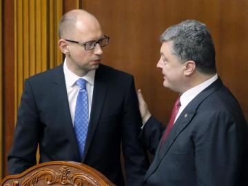 Yatseniuk y Poroshenko, primer ministro y Presidente de Ucrania