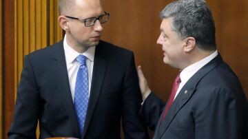 Yatseniuk y Poroshenko, primer ministro y Presidente de Ucrania