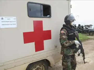 Un policía militar liberiano Un policía militar liberiano