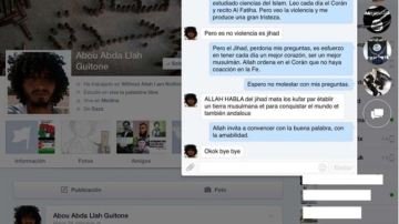 La conversación en Facebook del terrorista Abou Abda Llah Guitone