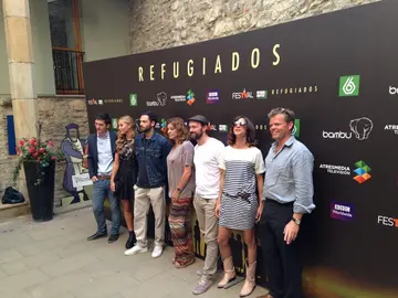El elenco de 'Refugiados' en el FesTVal de Vitoria El elenco de 'Refugiados' en el FesTVal de Vitoria