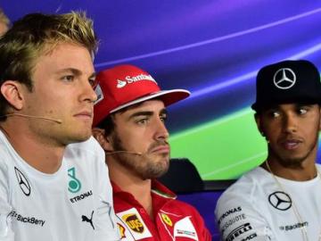 Alonso, junto a Hamilton y Rosberg