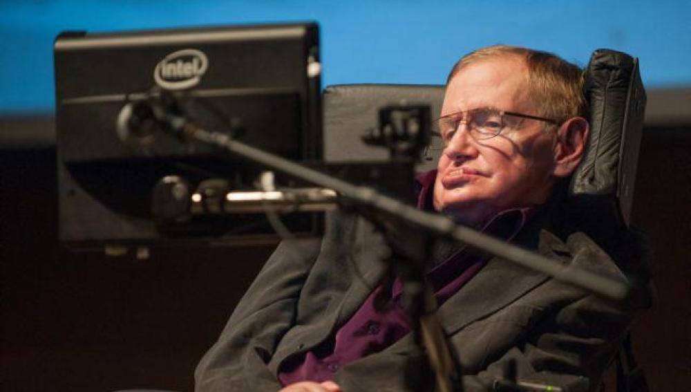 Stephen Hawking durante una conferencia.