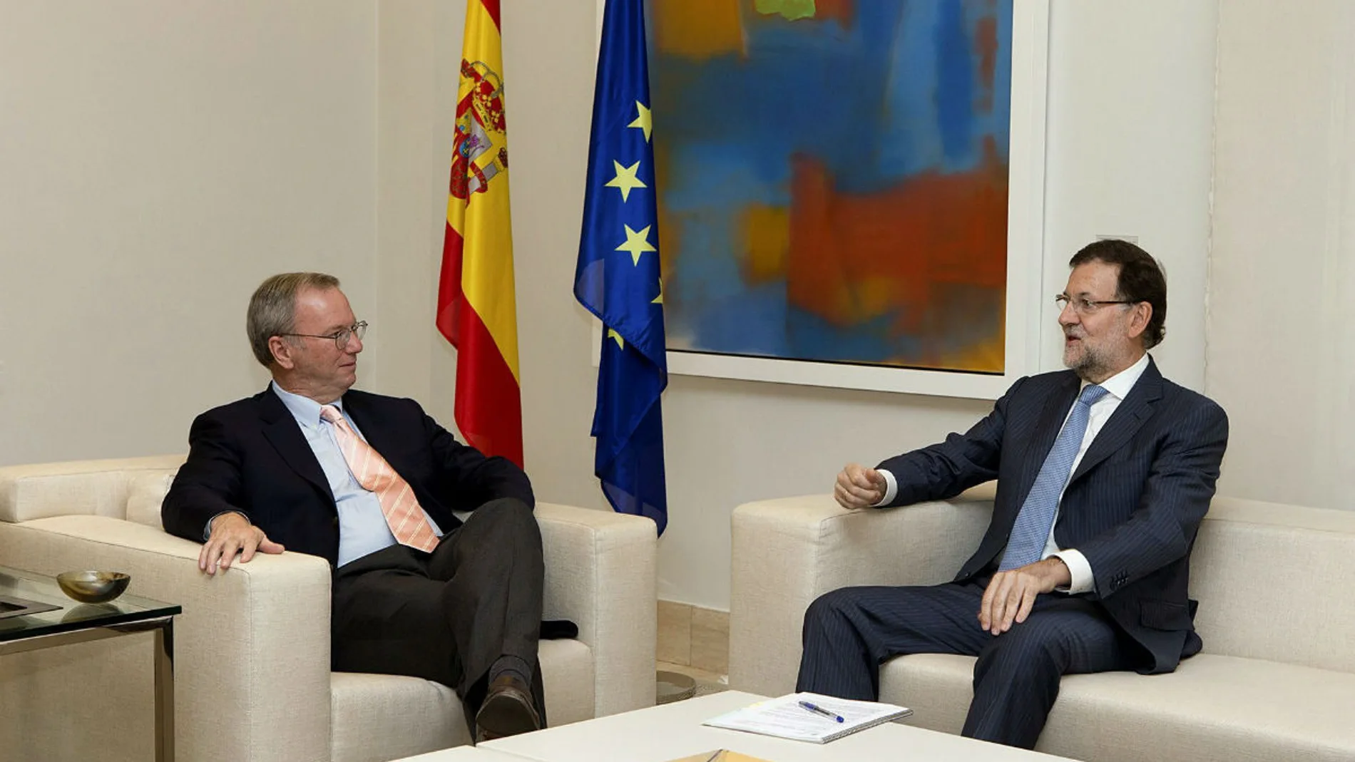 Mariano Rajoy y el presidente ejecutivo de Google, Eric Schmidt Mariano Rajoy y el presidente ejecutivo de Google, Eric Schmidt
