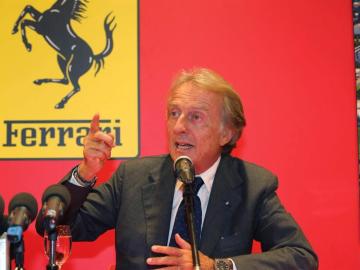 El presidente de Ferrari, Luca Cordero di Montezemolo, en la rueda de prensa en Maranello