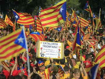 Manifestación durante la Diada de Cataluña Manifestación durante la Diada de Cataluña