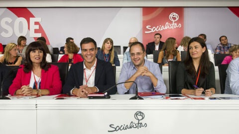 S&aacute;nchez, con Luena, Navarro y Mont&oacute;n