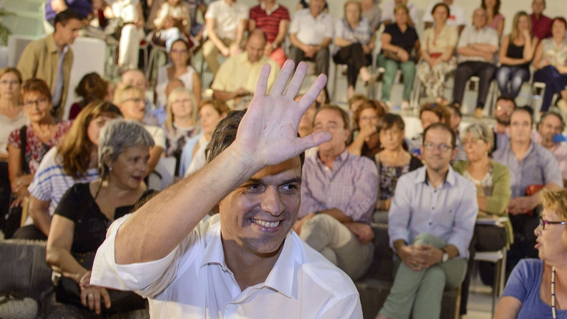 Pedro S&aacute;nchez, en la asamblea abierta celebrada en Zaragoza