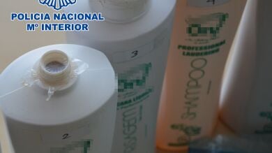 Incautados once kilos de cocaína líquida en envases de champú en Ibiza