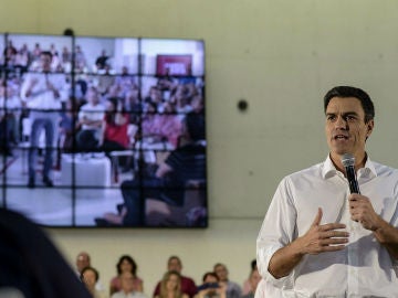 Pedro Sánchez, durante su intervención en la inauguración del ciclo de Asambleas Abiertas