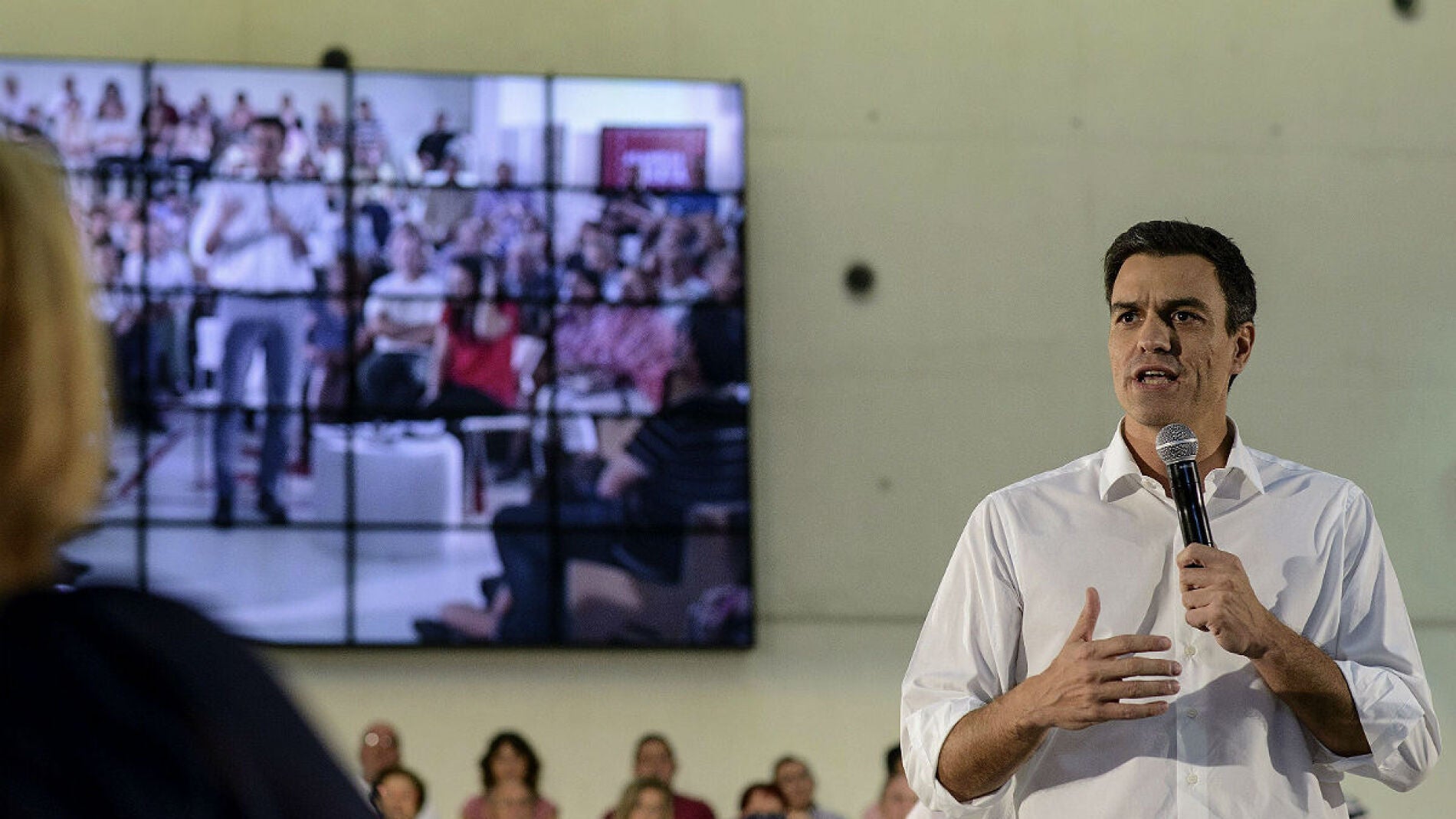 Pedro S&aacute;nchez, durante su intervenci&oacute;n en la inauguraci&oacute;n del ciclo de Asambleas Abiertas