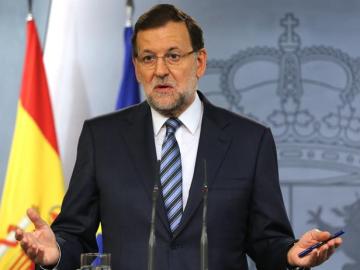 El presidente del Gobierno, Mariano Rajoy, durante su comparecencia 