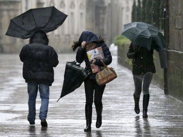 Día de lluvias en Compostela