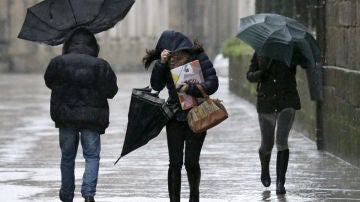 Día de lluvias en Compostela