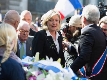 Marine Le Pen, en un acto en París