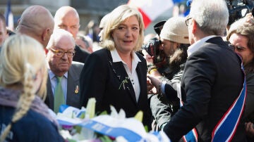 Marine Le Pen, en un acto en París