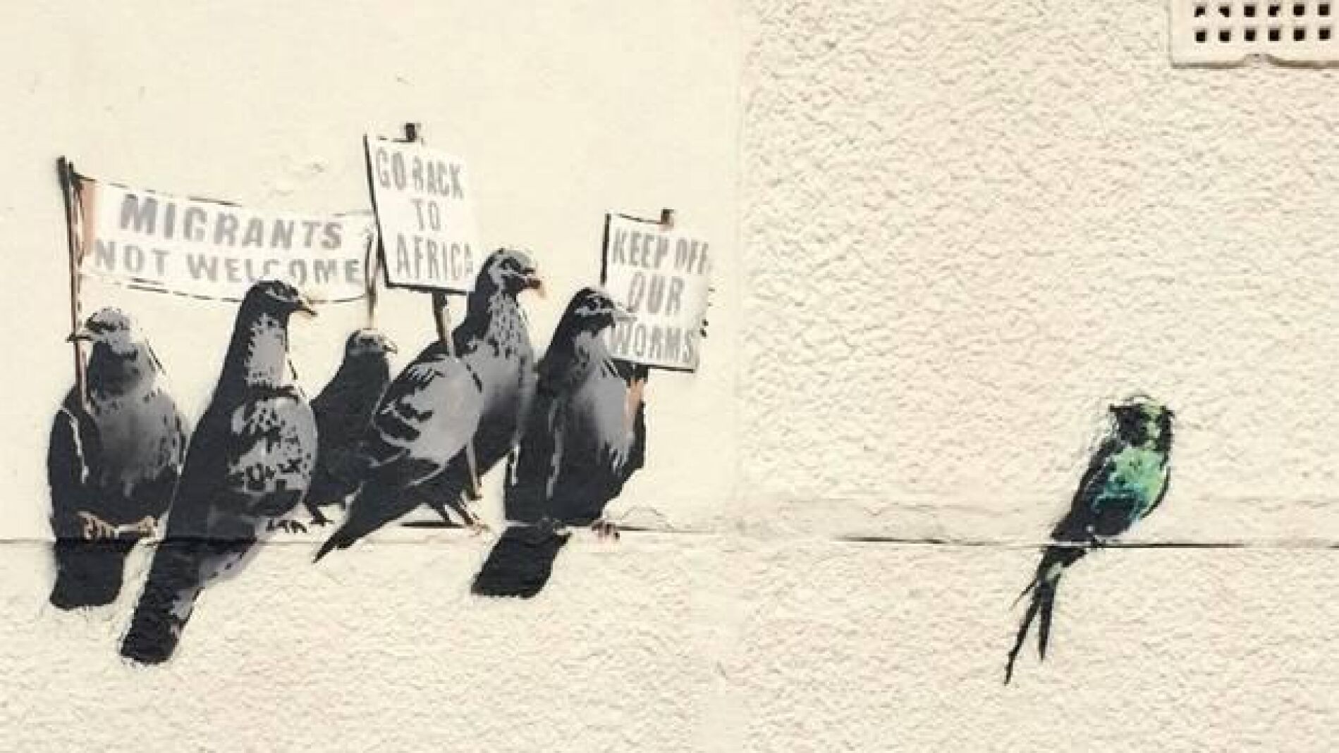 El pol&eacute;mico mural de Banksy