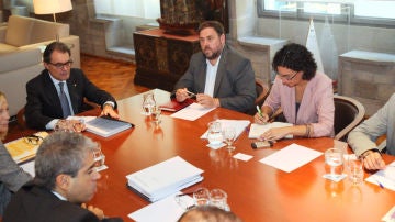 Artur Mas, reunido con los líderes de CiU, ERC, ICV-EUiA y la CUP