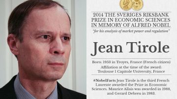 El francés Jean Tirole, galardonado con el Nobel de Economía 2014