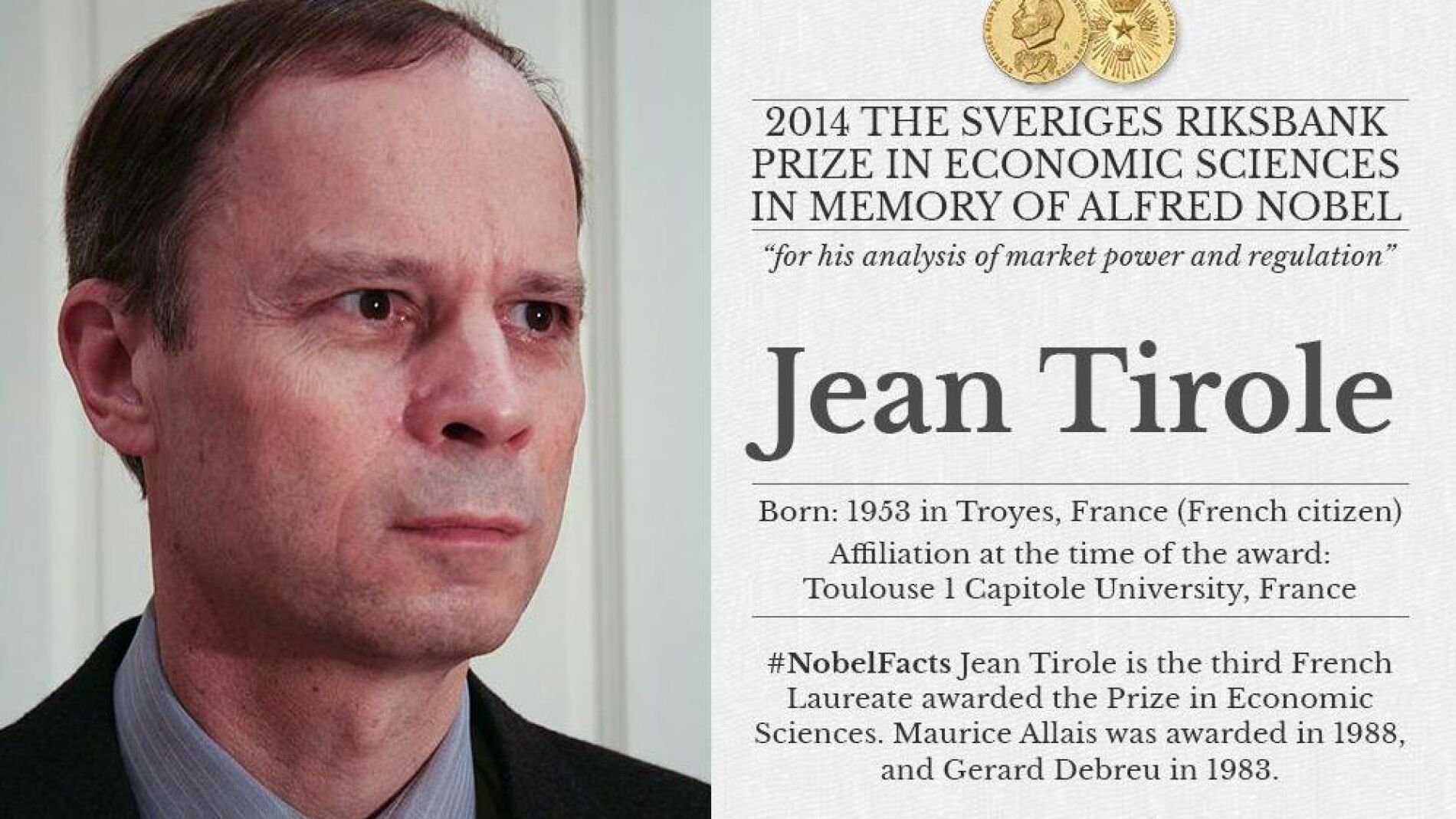 El franc&eacute;s Jean Tirole, galardonado con el Nobel de Econom&iacute;a 2014