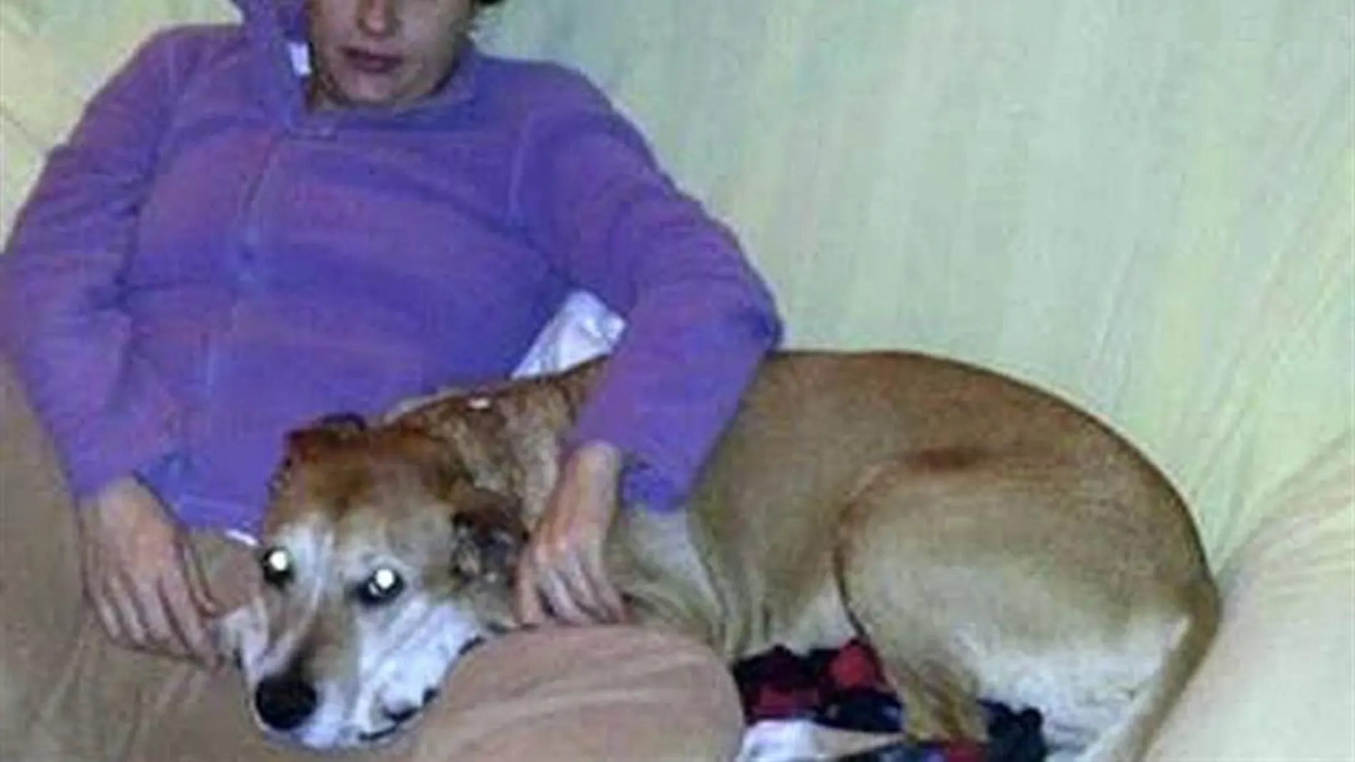 Teresa Romero junto a su perro, Excalibur Teresa Romero junto a su perro, Excalibur