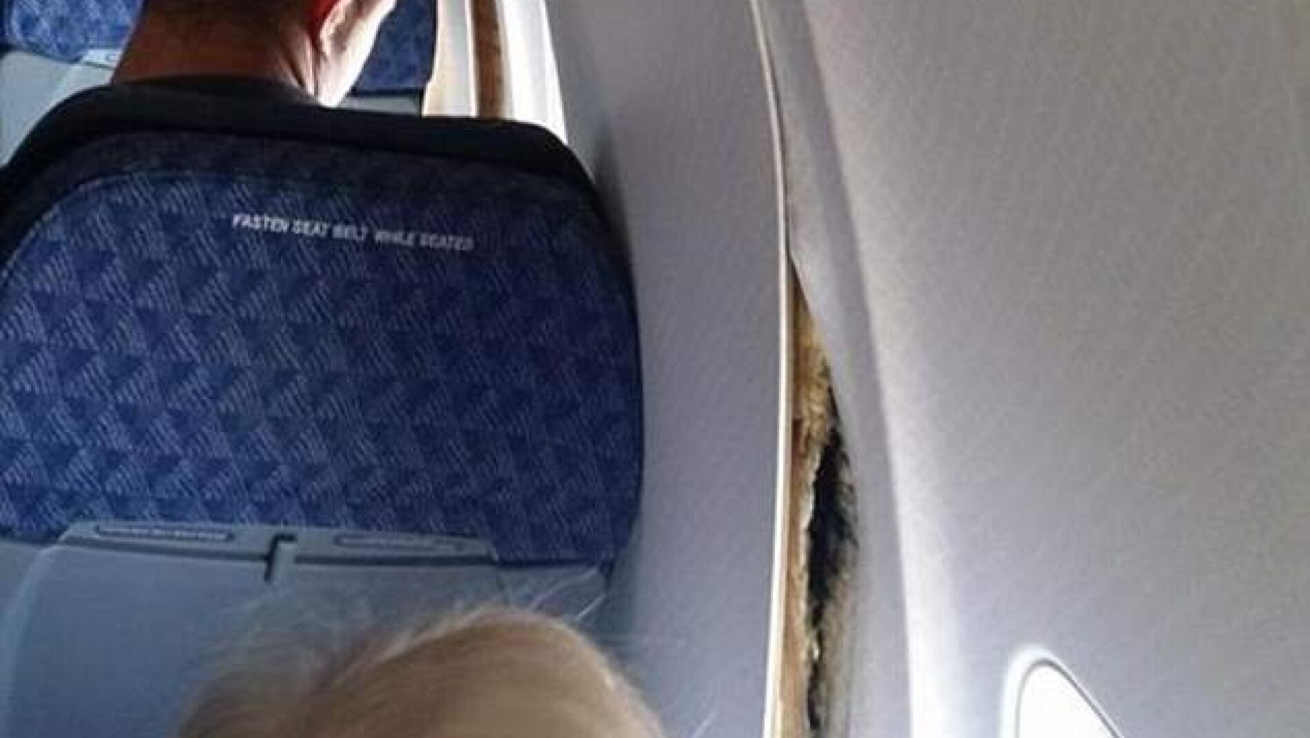 Parte del avi&oacute;n despegada