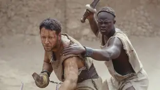 Russel Crowe en Gladiator Russel Crowe en Gladiator
