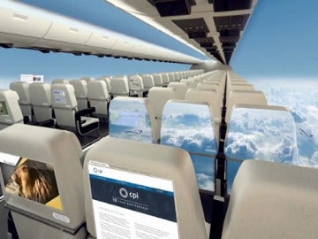 Imagen virtual del primer avión sin ventanas
