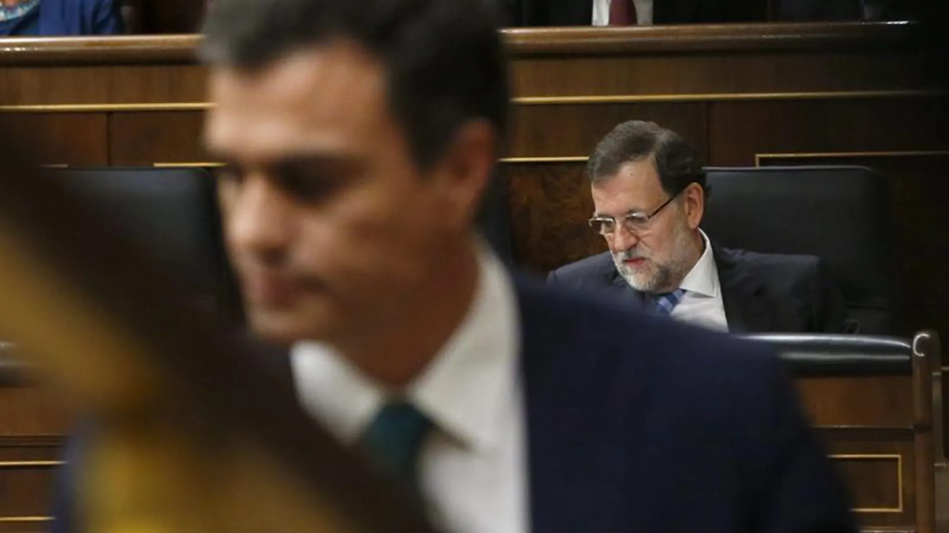 Pedro Sánchez y Mariano Rajoy en el Congreso Pedro Sánchez y Mariano Rajoy en el Congreso