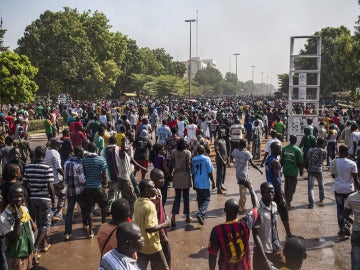 Manifestantes en Burkina Faso