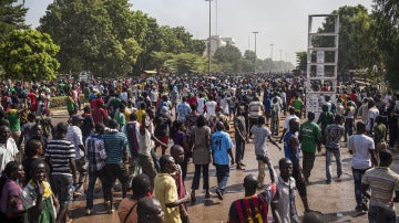 Manifestantes en Burkina Faso