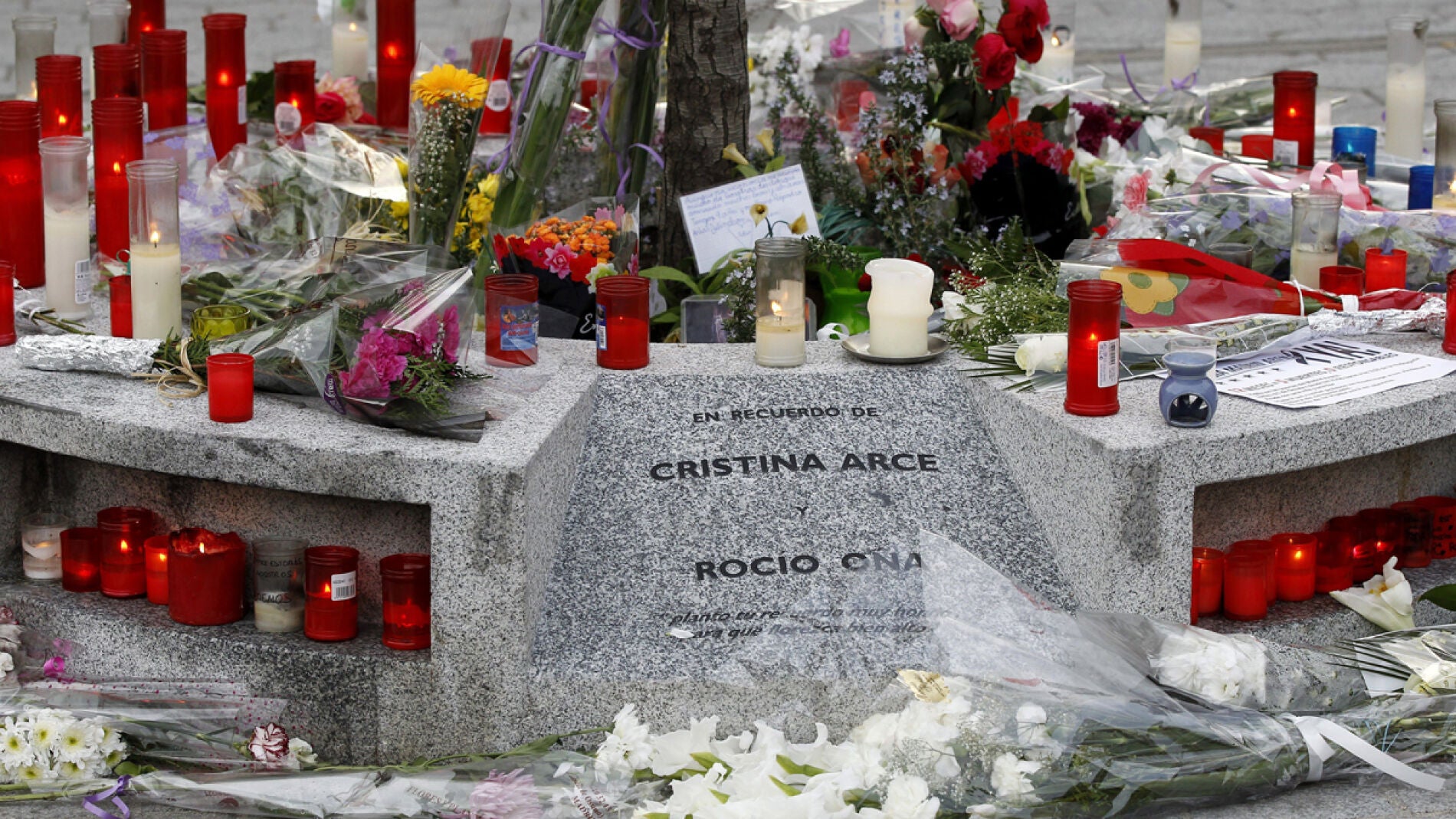 Flores que recuerdan a las v&iacute;ctimas del Madrid Arena