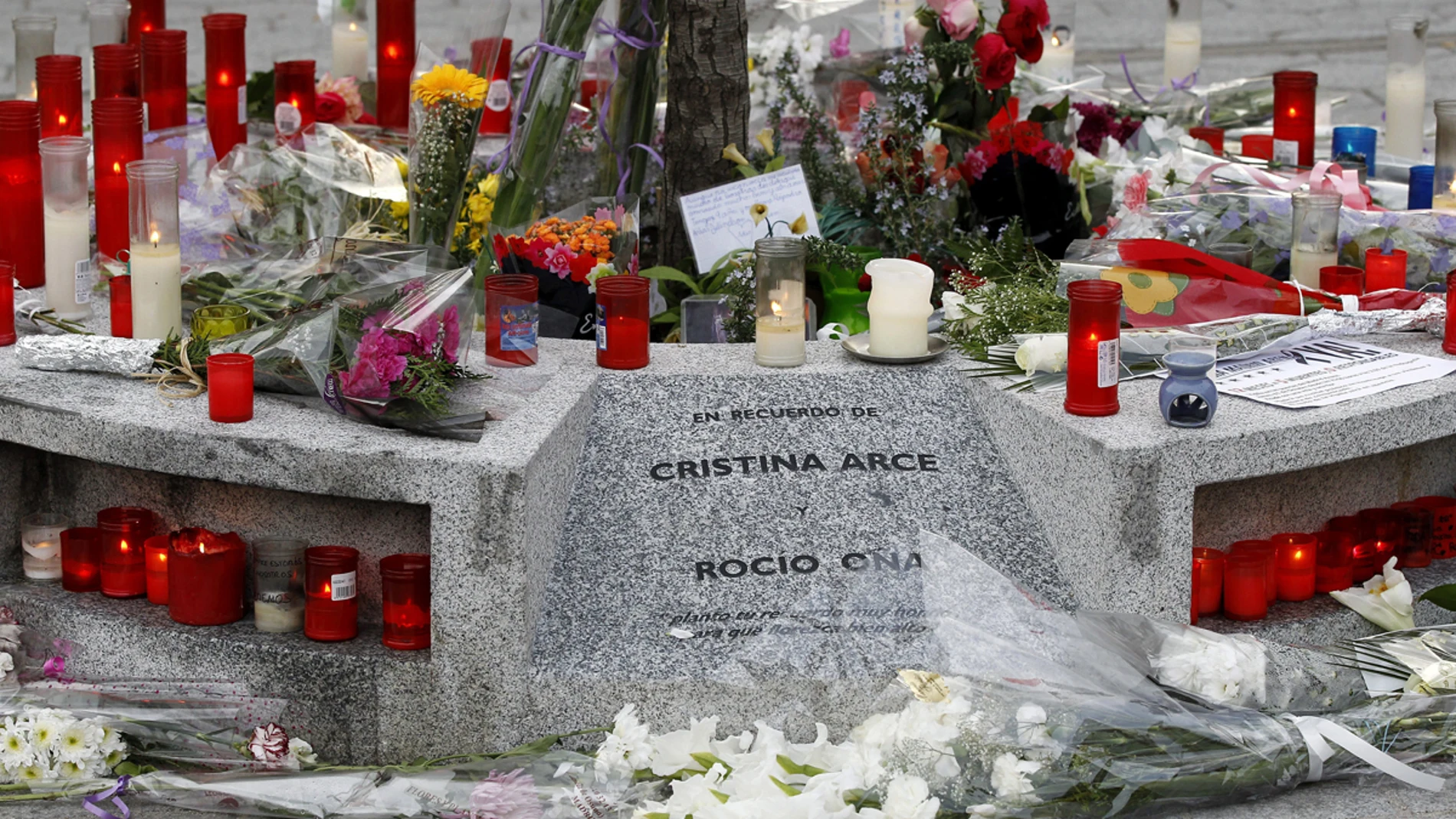 Flores que recuerdan a las víctimas del Madrid Arena Flores que recuerdan a las víctimas del Madrid Arena