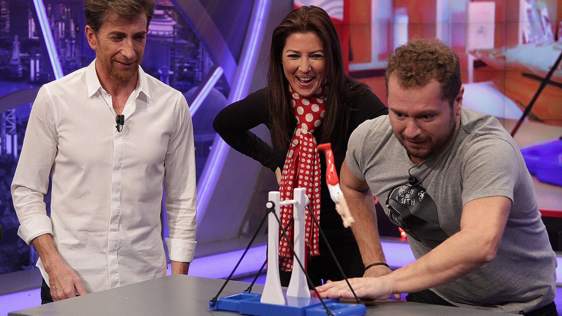 Sara Baras, El Monaguillo y Pablo Motos en El Hormiguero 3.0