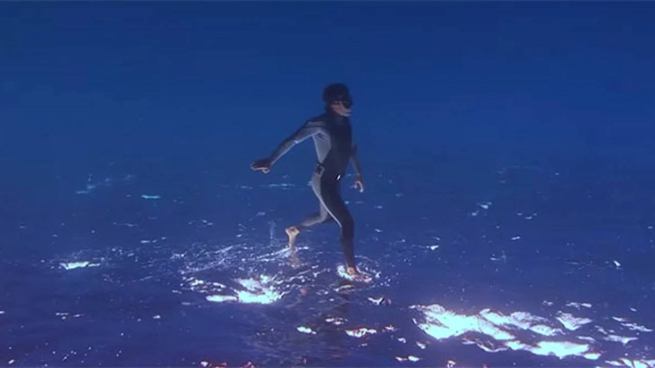Том живое видео. Человек плывет. Девушка бежит по воде. Человек бежит по воде. Человек прыгает в воду.